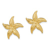14K 2-D Polished and Textured Starfish Post Earrings