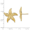 14K 2-D Polished and Textured Starfish Post Earrings