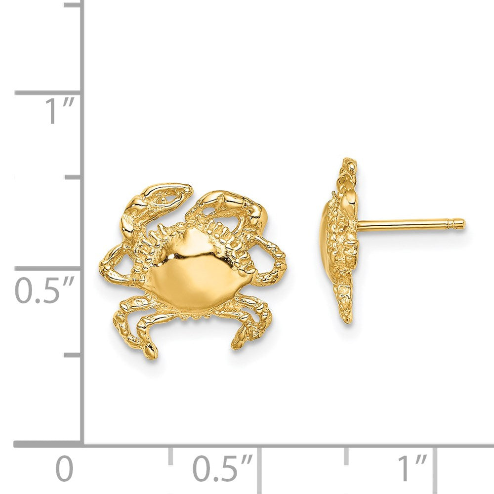 14K 2-D Polished Crab Post Earrings