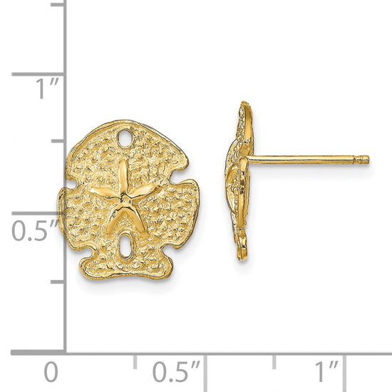 14K Textured Sand Dollar Earrings