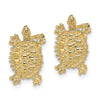 14K Textured Land Turtle Post Earrings