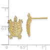 14K Textured Land Turtle Post Earrings