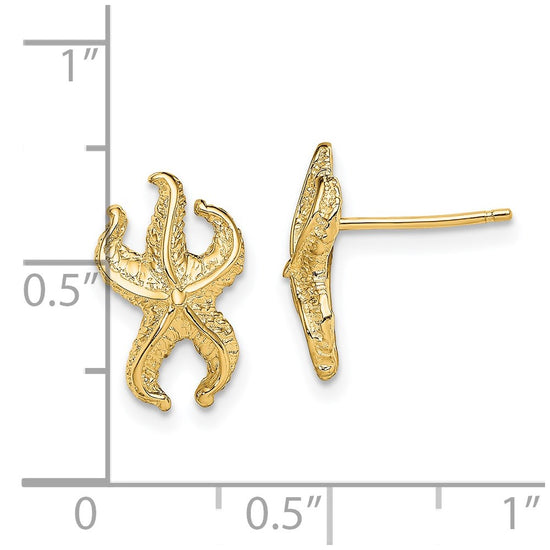14K Starfish Post Earrings