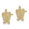 14k Textured Turtle Post Earrings