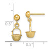 Gold Basket Post Earrings