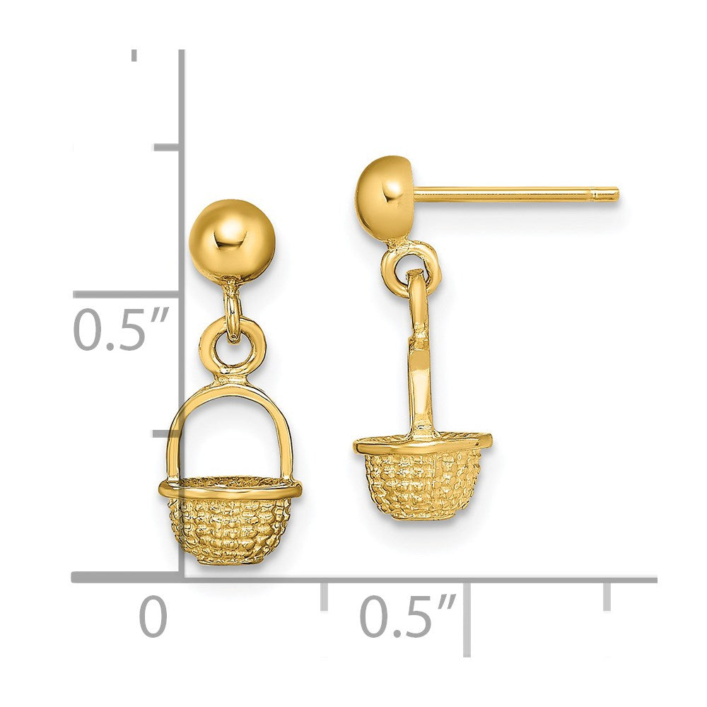 Gold Basket Post Earrings