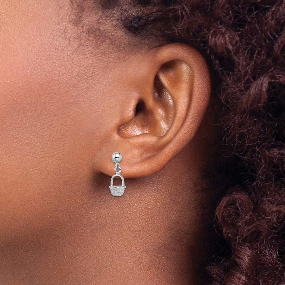 Gold Basket Post Earrings