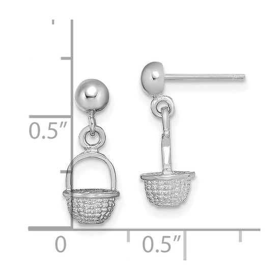 Gold Basket Post Earrings