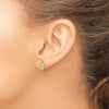 14K Mini Basket Flat Back Dangle Post Earrings