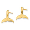 14K 2-D Polished Whale Tail Post Earrings