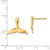 14K 2-D Polished Whale Tail Post Earrings
