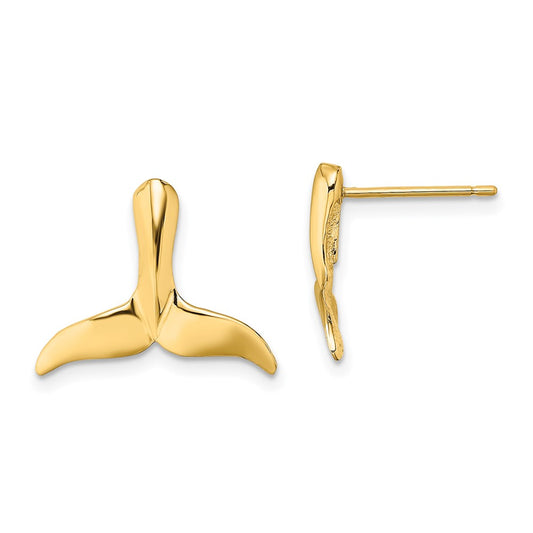 Gold Whale Tail Post Earrings