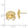 14K Polished 2-D Crab Post Earrings