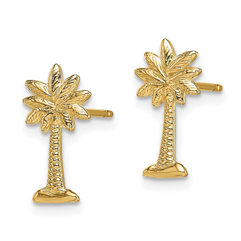 14K Palmetto Palm Tree Post Earrings