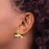 14K 3-D Polished Manatee Dangle Post Earrings