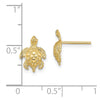 14K 2-D  Textured Sea Turtle Post Earrings