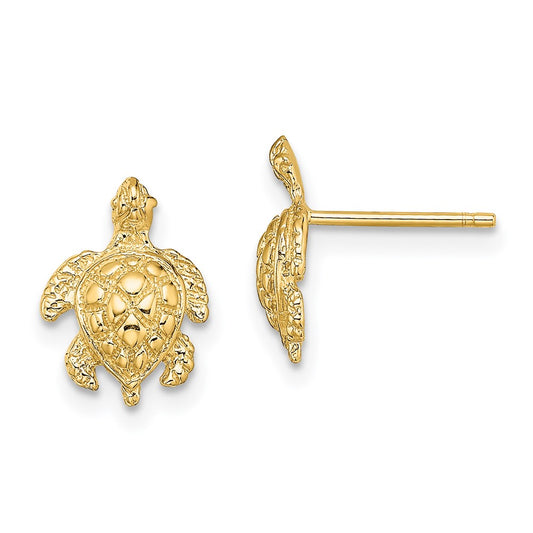 Gold Turtle Post Earrings