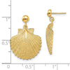 14K Scallop Dangle Earrings