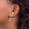14K 3-D Beach Bucket with Shovel Dangle Post Earrings