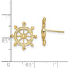 14K Ships Wheel Post Earrings