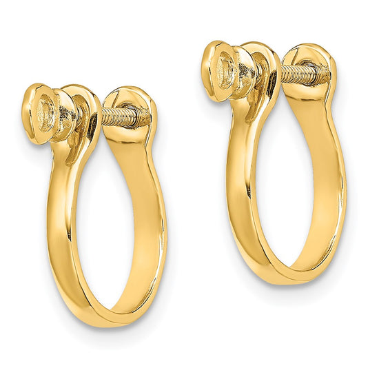 14k  3-D Shackle Link Screw Earrings
