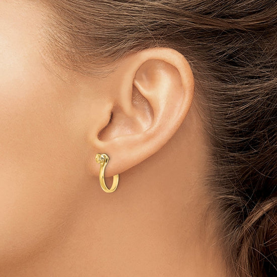 14k  3-D Shackle Link Screw Earrings