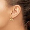 14K Jumping Dolphin Dangle Post Earrings