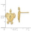 14K Polished and Textured Sea Turtle Post Earrings