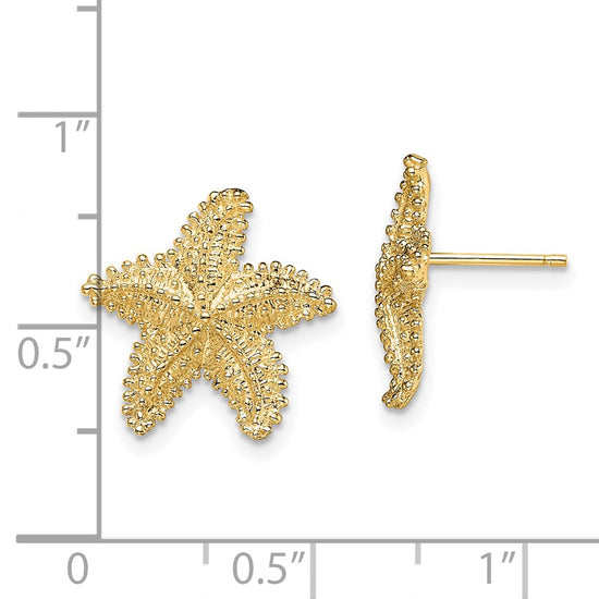 Gold Starfish Post Earrings