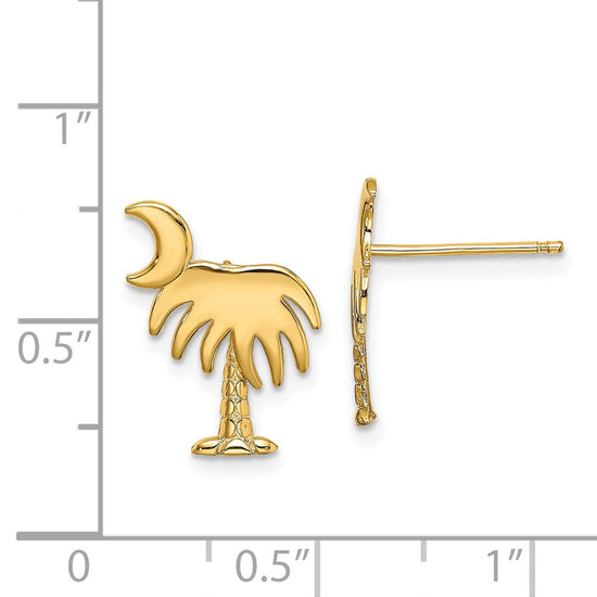 Gold Palm Tree Post Earrings