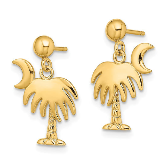 Gold Palm Tree Post Earrings