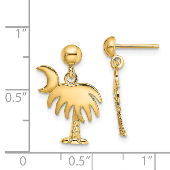 Gold Palm Tree Post Earrings