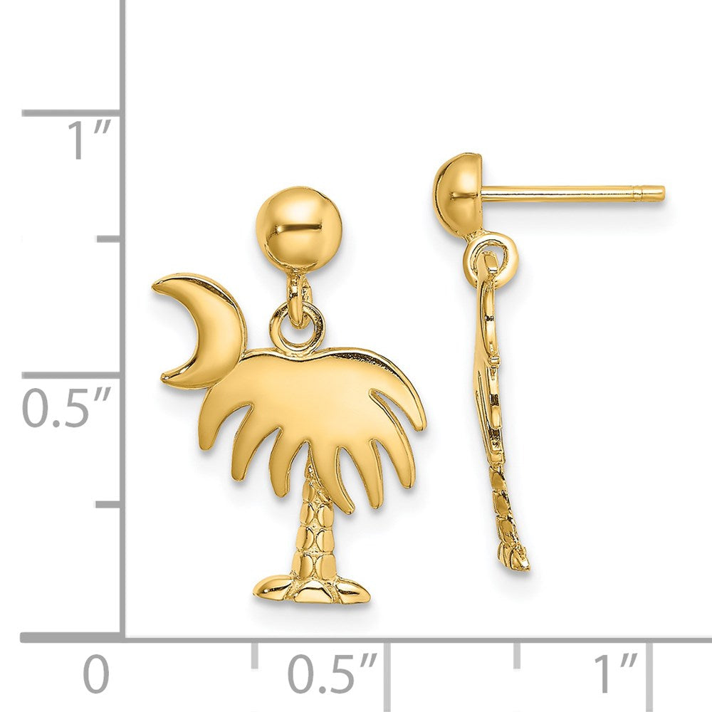 Gold Palm Tree Post Earrings