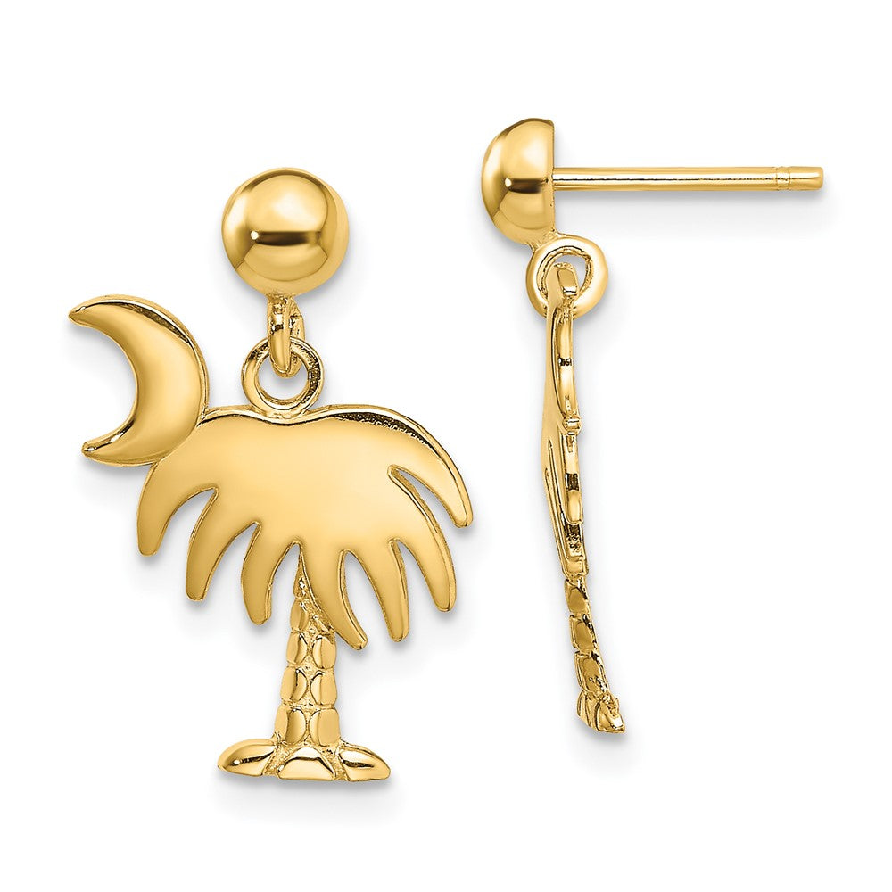 Gold Palm Tree Post Earrings