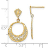 14K Diamond-cut Filigree Circle Dangle Post Earrings