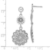 14K White Gold Diamond-cut Sunflower-Style Double Drop Post Earrings