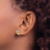 14k and White Rhodium Diamond-cut Flowers in Heart Post Earrings