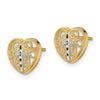 Gold Heart and Cross Earrings