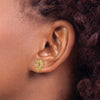 14k Two-Tone with Lace Trim and Flower Heart Post Earrings