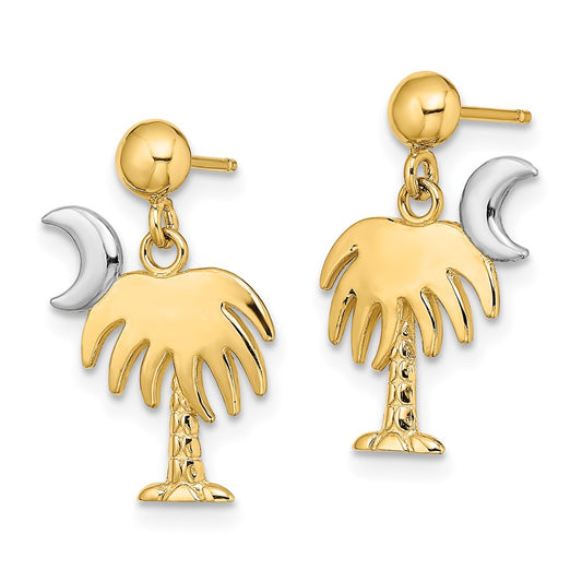 Gold Palm Tree Post Earrings