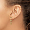14k and White Rhodium Diamond-cut Heart Diamond-Shape Dangle Post Earrings