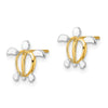 14K and White Rhodium Small Sea Turtle Post Earrings