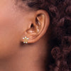 14K and White Rhodium Small Sea Turtle Post Earrings