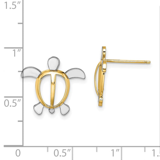 Gold Turtle Post Earrings