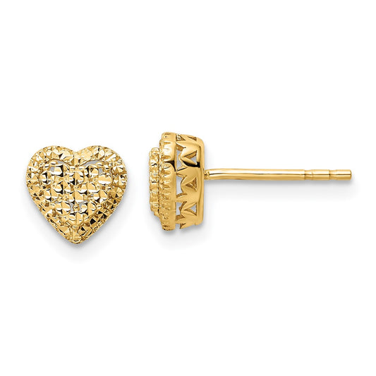 Gold Heart Post Earrings