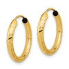 3.0mm Diamond-cut Endless Gold Hoop Earrings