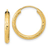 3.0mm Diamond-cut Endless Gold Hoop Earrings