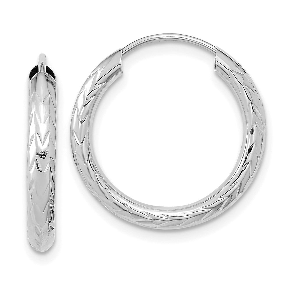 3.0mm Diamond-cut Endless Gold Hoop Earrings