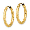 3.0mm Diamond-cut Endless Gold Hoop Earrings