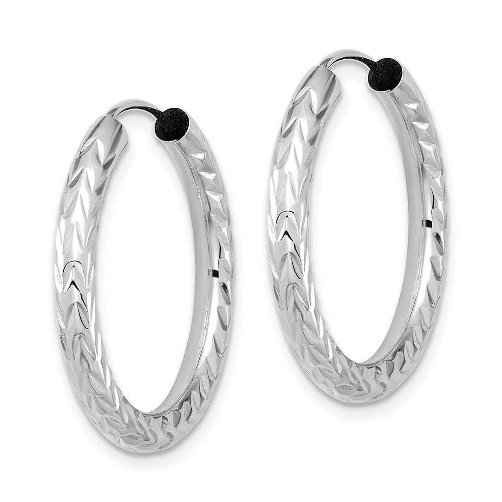 3.0mm Diamond-cut Endless Gold Hoop Earrings